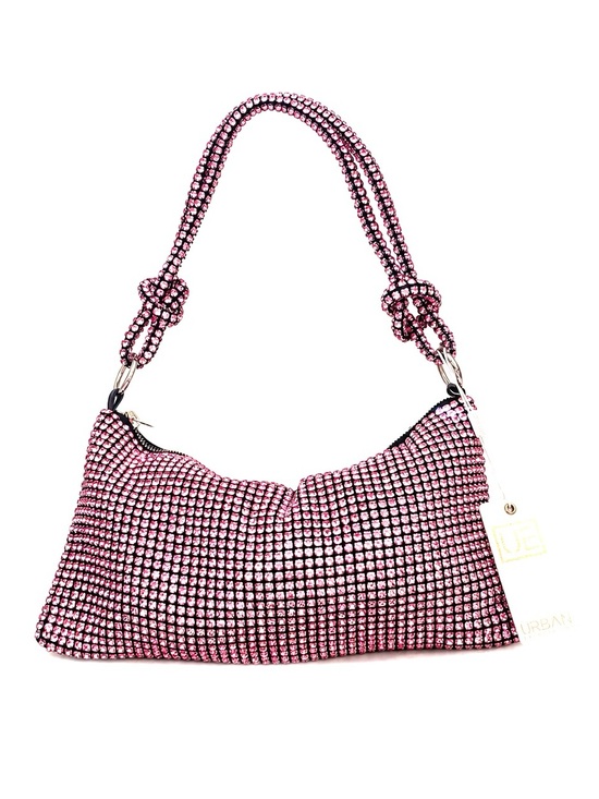 Urban Expressions Handbags - Urban Expressions Paris Evening Pink Rhinestone Shoulder Bag NWT $120+